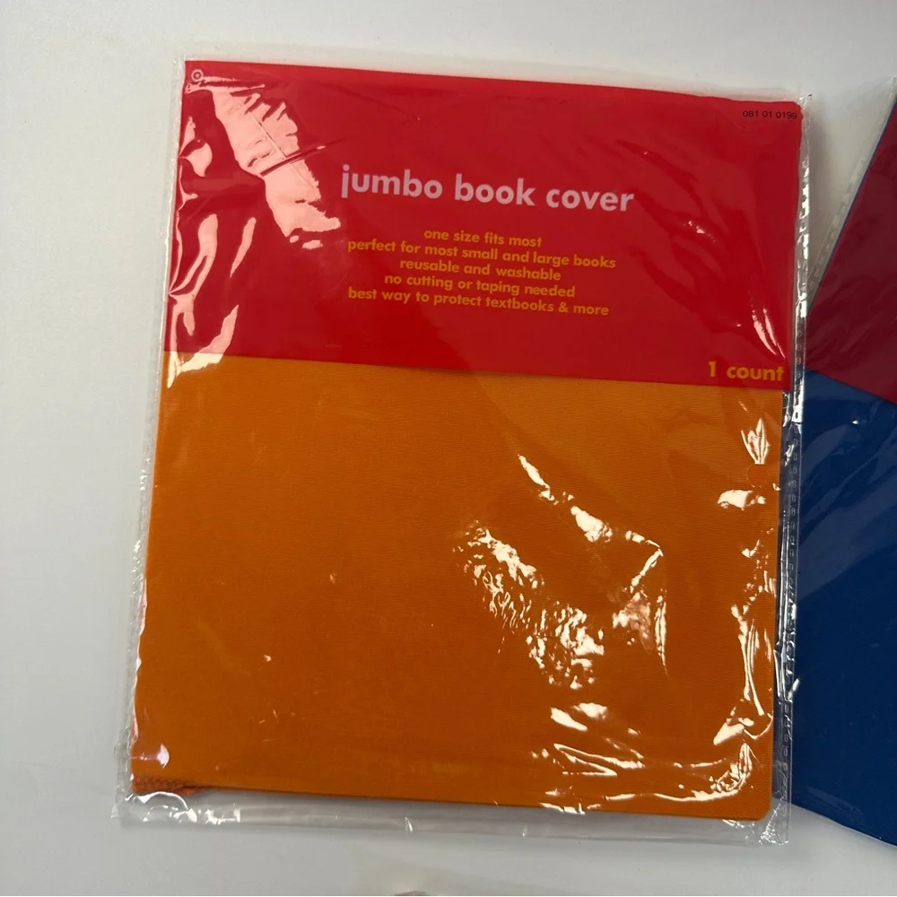 Y2K Set of 3 Stretchy Reusable Jumbo Book Covers Skate Blue Orange One Size 2006
